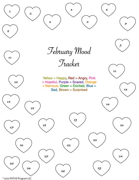 February Mood Tracker Printable